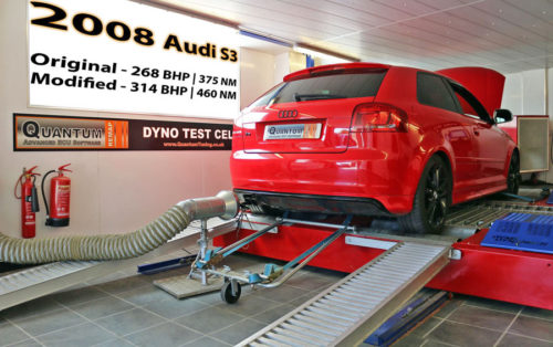 Chip Tuning the Audi S3 on a dynamometer