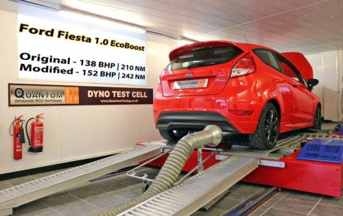 Chiptuning the Ford Fiesta 10 eco-boost on a dynamometer