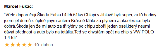 Recenze Chiptuning Škoda Fabia